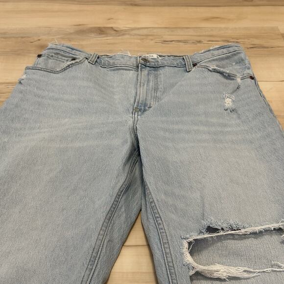 A&F Women 31 Jeans 90s Straight Ultra High Rise‎ Distress Light Blue - Picture 5 of 10